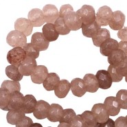 Facettierte Naturstein Perlen 4mm Hellbraun